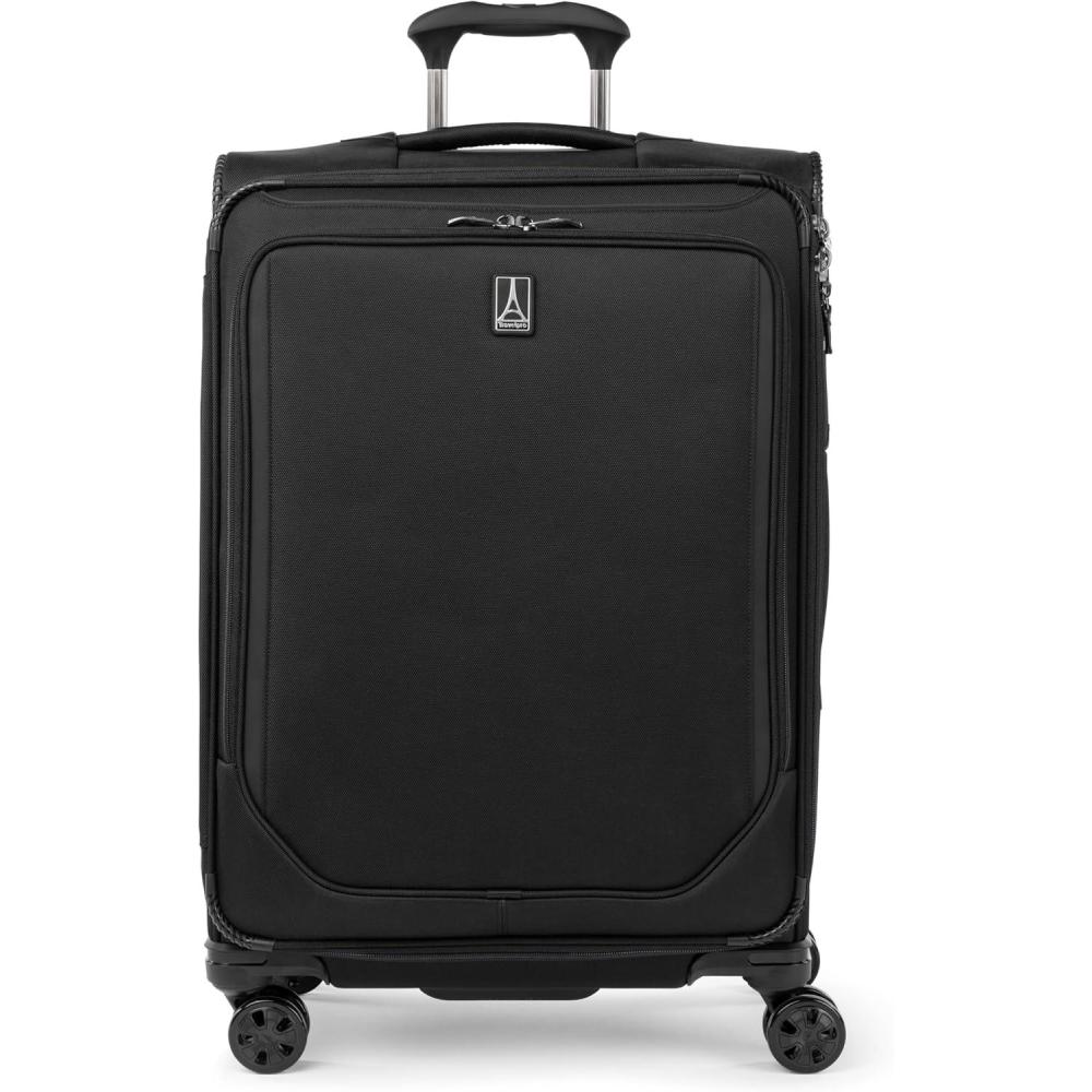 imageTravelpro Crew Classic Lightweight Softside Expandable Carry on Luggage 8 Wheel Spinner Suitcase Men and Women Carry On 21Inch Titanium GreyBlack