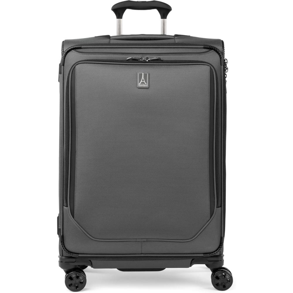 imageTravelpro Crew Classic Lightweight Softside Expandable Carry on Luggage 8 Wheel Spinner Suitcase Men and Women Carry On 21Inch Titanium GreyTitanium Grey