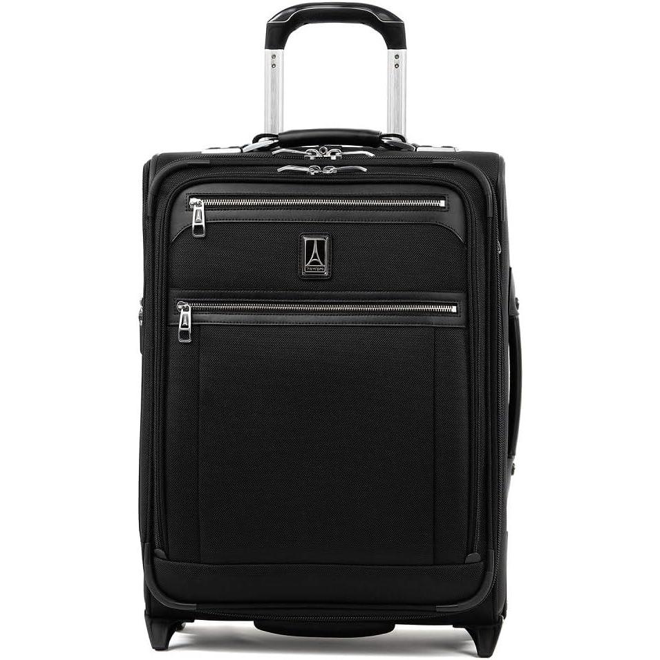 imageTravelpro Platinum Elite Softside Expandable Carry on Luggage 2 Wheel Upright Suitcase USB Port Men and Women International Shadow Black Carry On 20InchShadow Black