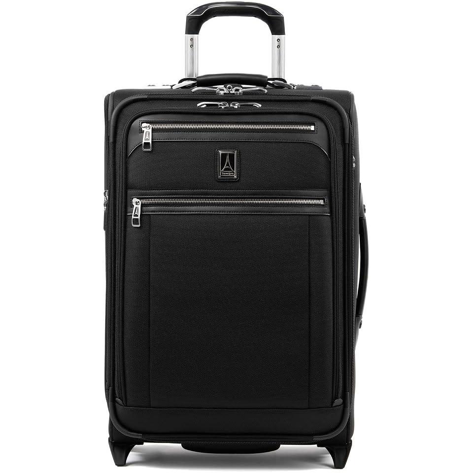 imageTravelpro Platinum Elite Softside Expandable Carry on Luggage 2 Wheel Upright Suitcase USB Port Men and Women Shadow Black Carry On 22InchShadow Black