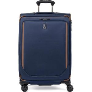 Travelpro Crew Classic Lightweight Softside Expandable Carry on Luggage, 8 Wheel Spinner Suitcase, Men and Women, Carry On 21-Inch, Titanium Grey(Patriot Blue)