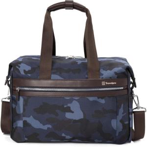 Travelpro Platinum Elite Carry on Soft Travel Underseat Tote Bag, Weekender, Overnight, Men and Women,16.5 Inch(Navy Camouflage)