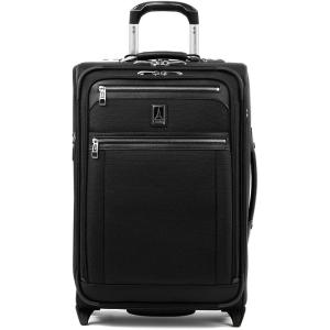 Travelpro Platinum Elite Softside Expandable Carry on Luggage, 2 Wheel Upright Suitcase, USB Port, Men and Women, Shadow Black, Carry On 22-Inch(Shadow Black)