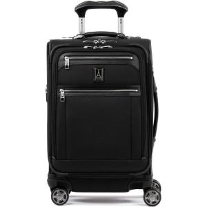 Travelpro Platinum Elite Softside Expandable Carry on Luggage, 8 Wheel Spinner Suitcase, USB Port, Laptop and Tablet Sleeves, Men and Women, Shadow Black, Carry On 20-Inch