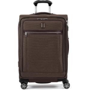Travelpro Platinum Elite Softside Expandable Checked Luggage, 8 Wheel Spinner Suitcase, TSA Lock, Men and Women, Shadow Black, Checked Medium 25-Inch(Rich Espresso Brown)