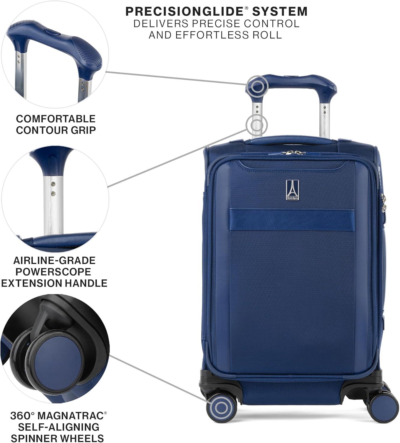 imageTravelpro VersaPack Lightweight Softside Expandable Checked Luggage 8 Spinner Suitcase TSA Lock Men and Women Checked Large 29Inch Elemental BlueEstate Blue