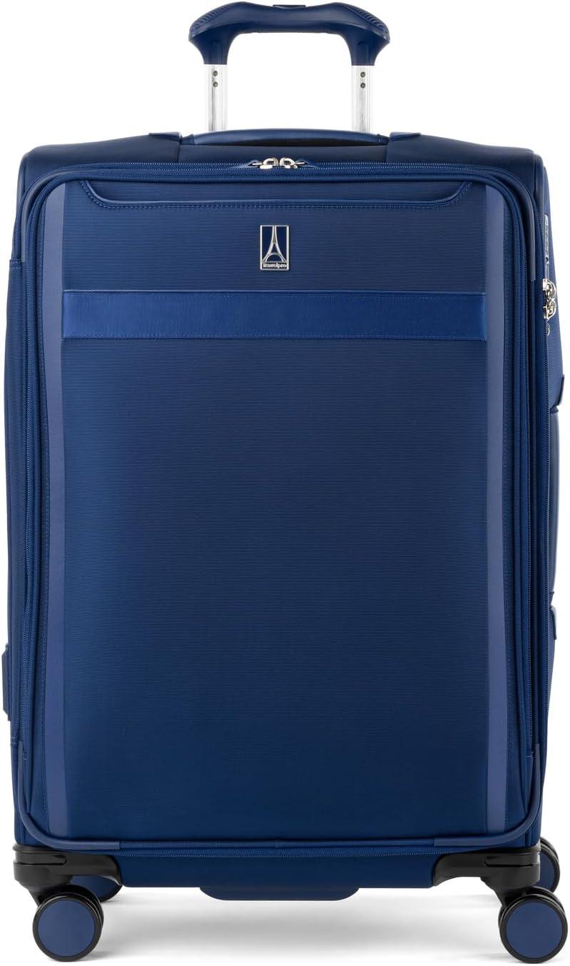 imageTravelpro VersaPack Lightweight Softside Expandable Checked Luggage 8 Spinner Suitcase TSA Lock Men and Women Checked Large 29Inch Elemental BlueEstate Blue