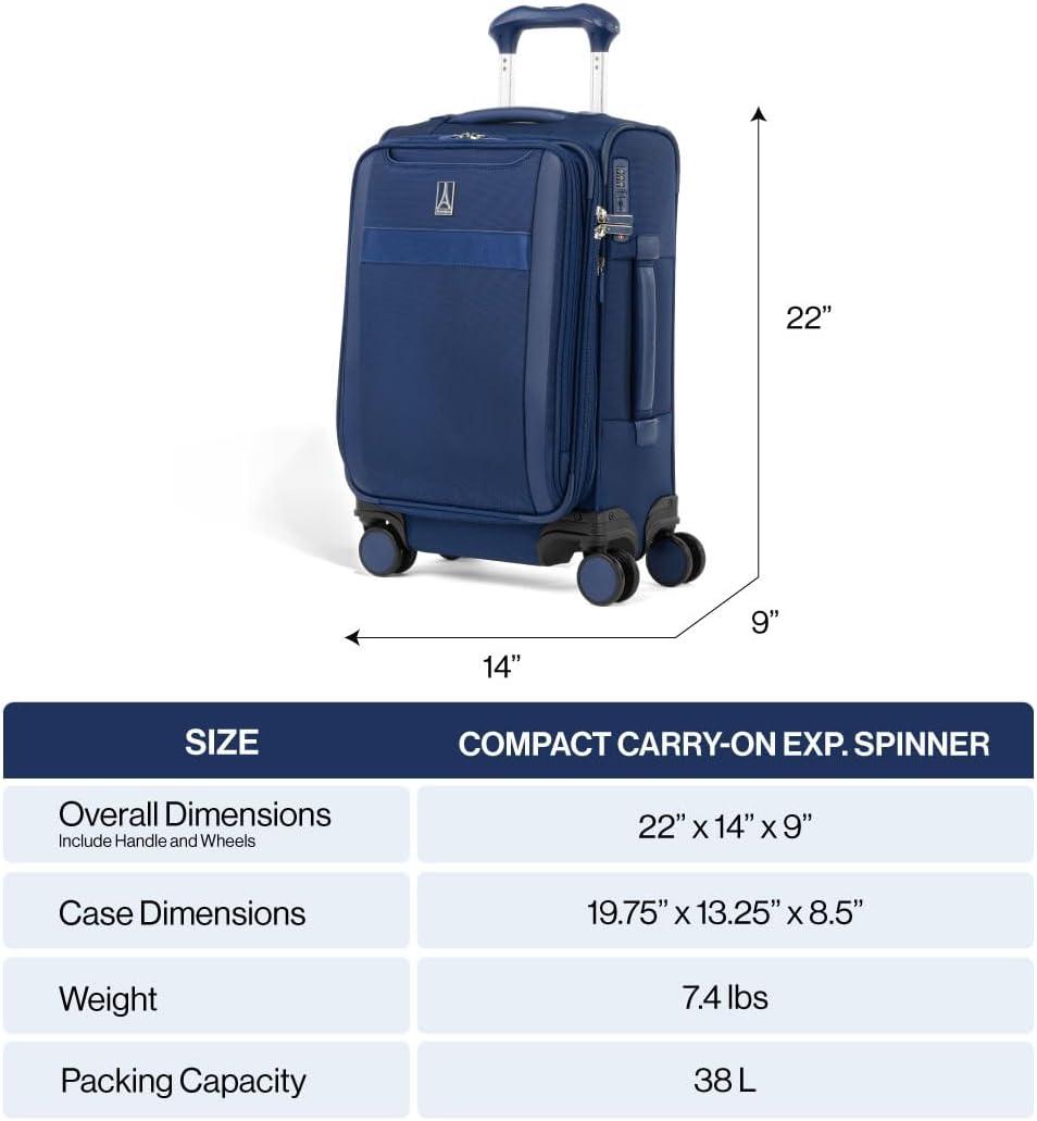 imageTravelpro VersaPack Lightweight Softside Expandable Checked Luggage 8 Spinner Suitcase TSA Lock Men and Women Checked Large 29Inch Elemental BlueEstate Blue