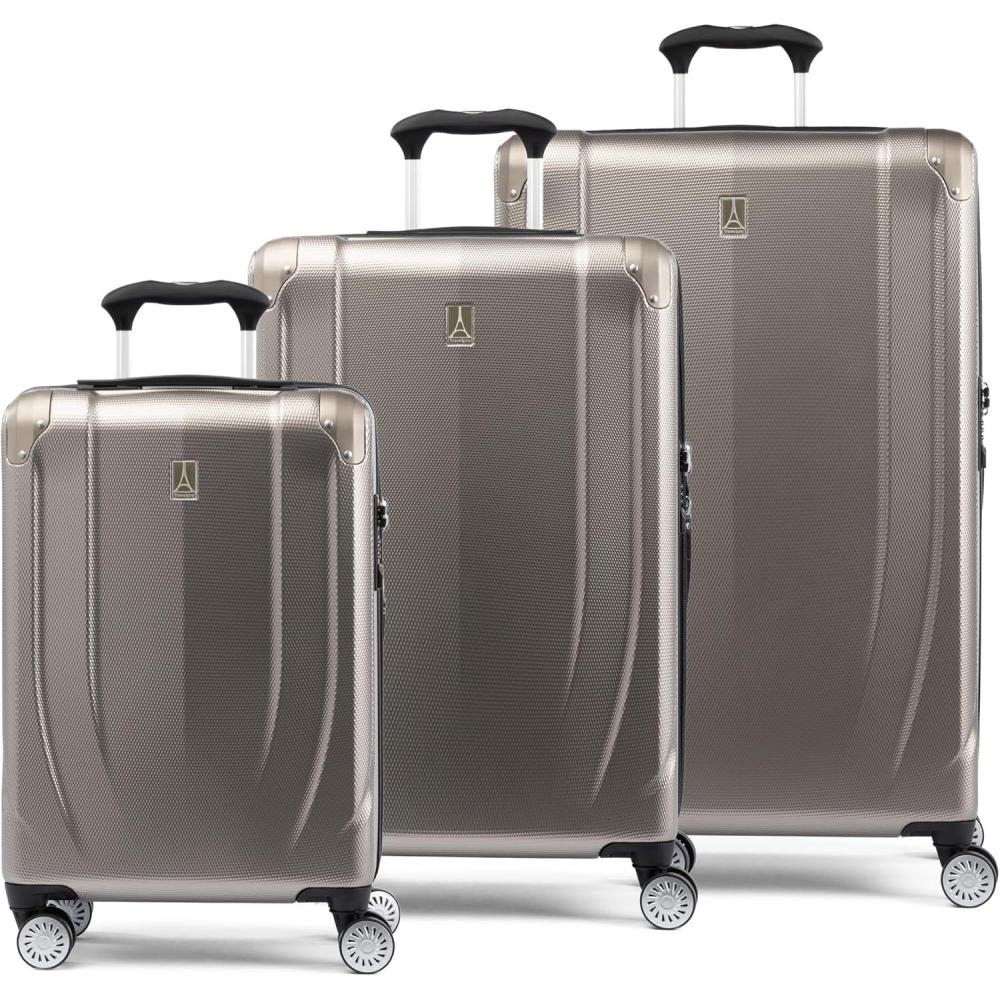 imageTravelpro Pathways 3 Hardside Expandable Luggage 8 Spinner Wheels Lightweight Hard Shell Suitcase 3 Piece Set 212528 Royal BlueChampagne