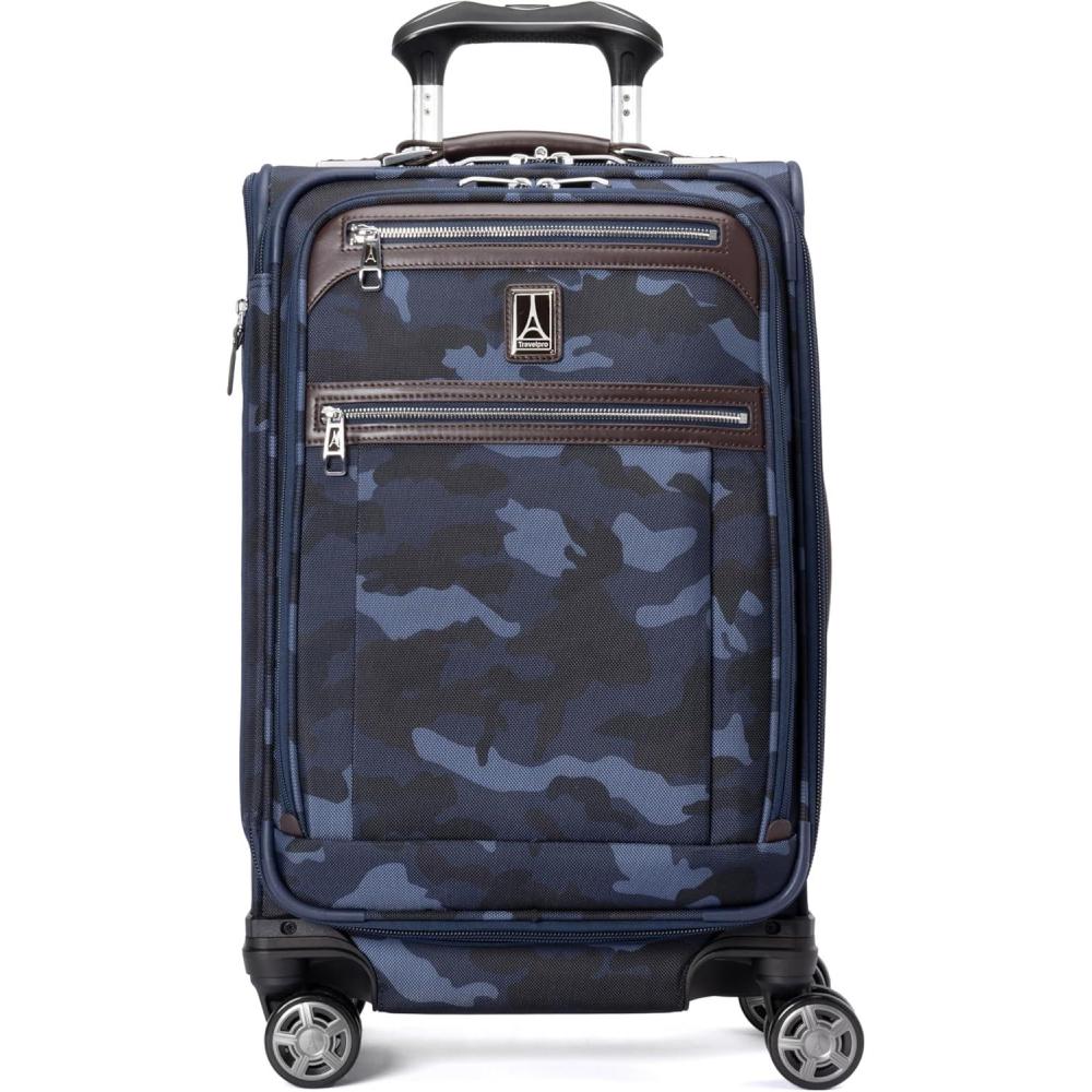 imageTravelpro Platinum Elite Softside Expandable Checked Luggage 8 Wheel Spinner Suitcase TSA Lock Men and Women Navy Camouflage Checked Medium 25InchNavy Camouflage