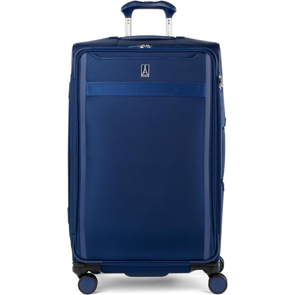 imageTravelpro VersaPack Lightweight Softside Expandable Checked Luggage 8 Spinner Suitcase TSA Lock Men and Women Checked Large 29Inch Elemental BlueEstate Blue