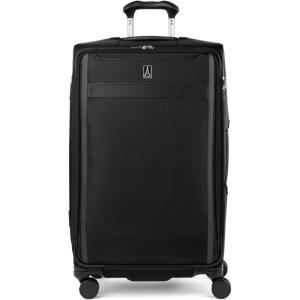 Travelpro VersaPack+ Lightweight Softside Expandable Checked Luggage, 8 Spinner Suitcase, TSA Lock, Men and Women, Checked Large 29-Inch, Elemental Blue(Black)