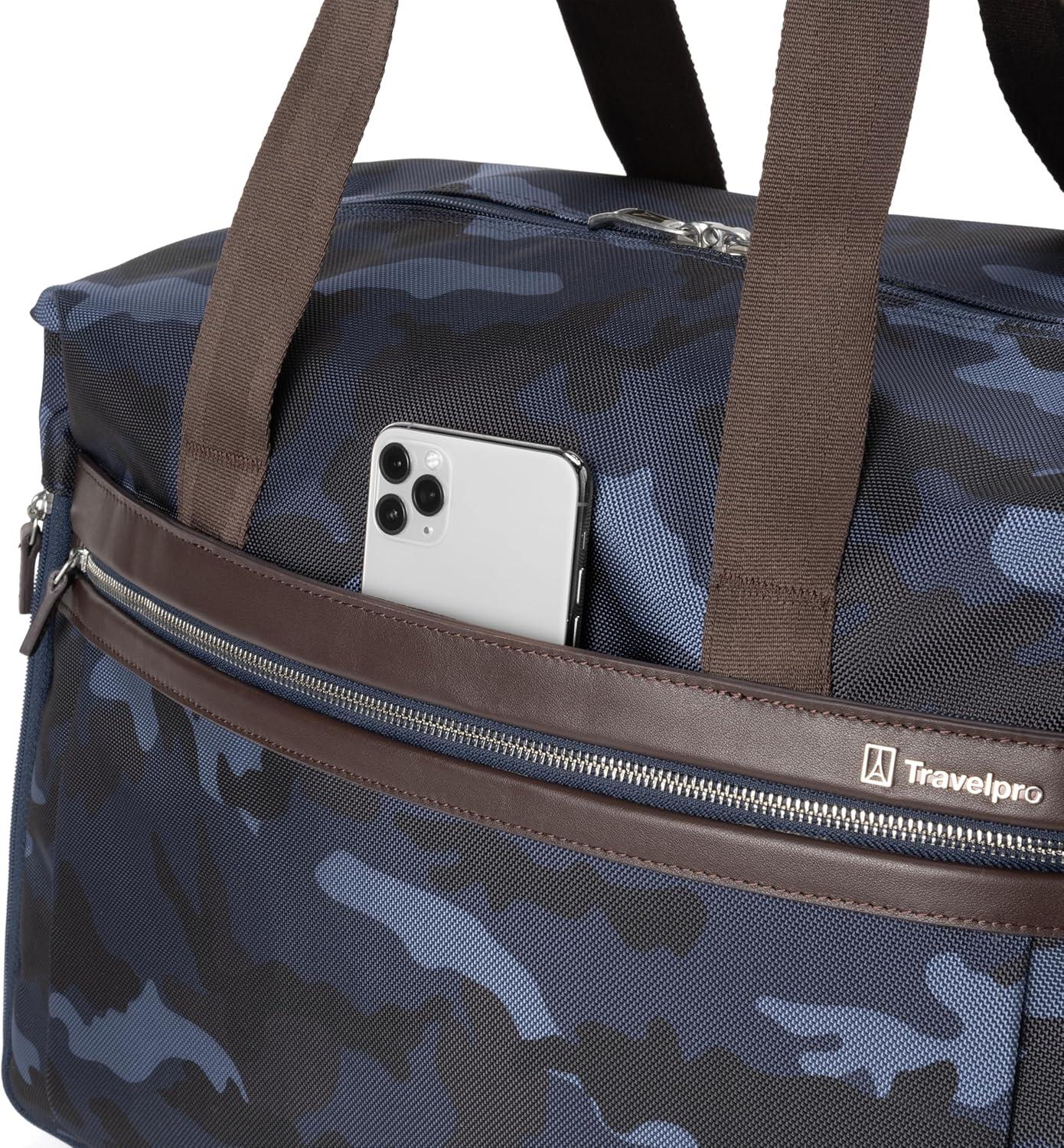 imageTravelpro Platinum Elite Carry on Soft Travel Duffel Bag Weekender Gym Bag Men and WomenNavy Camouflage