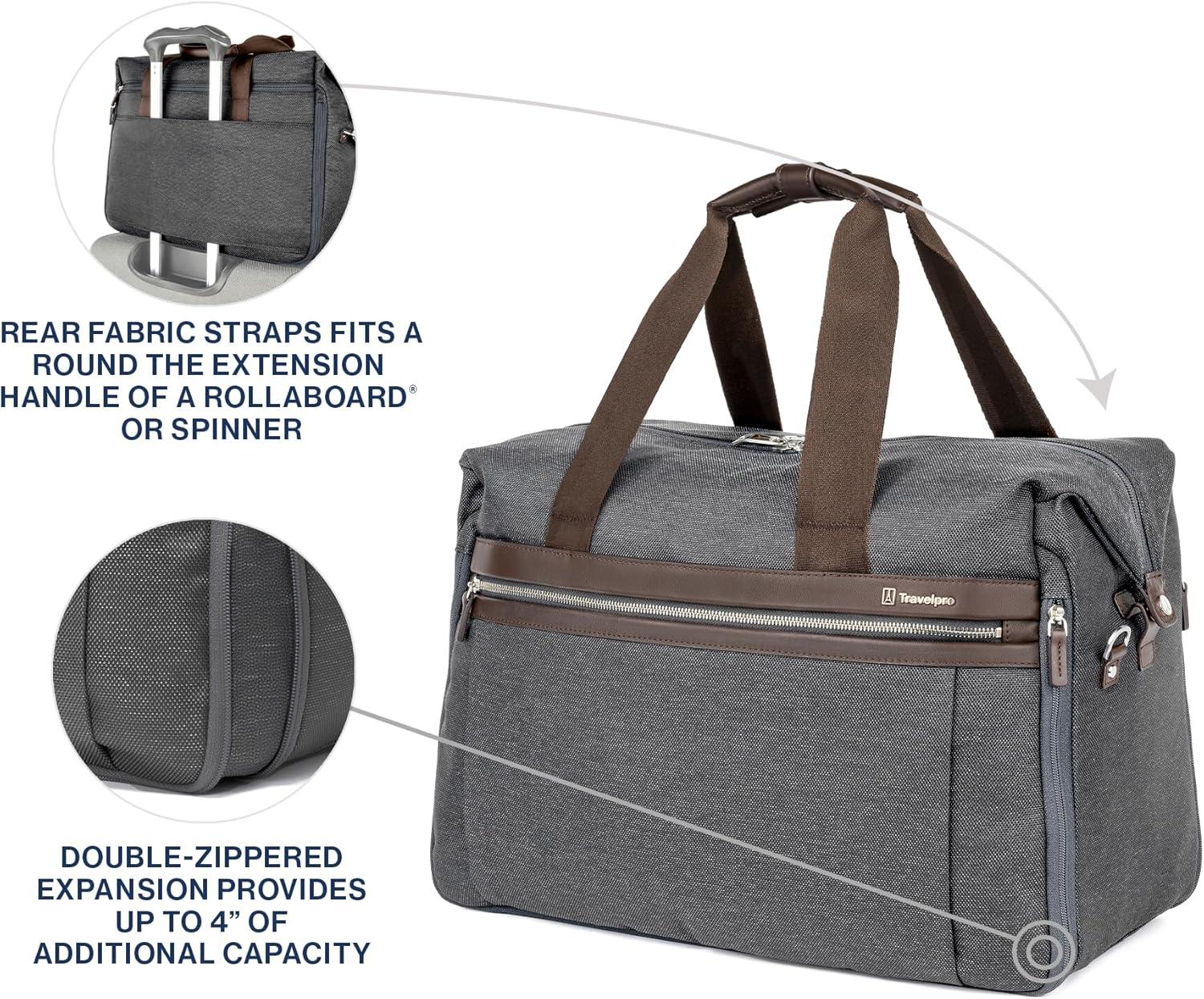 imageTravelpro Platinum Elite Carry on Soft Travel Duffel Bag Weekender Gym Bag Men and WomenVintage Grey