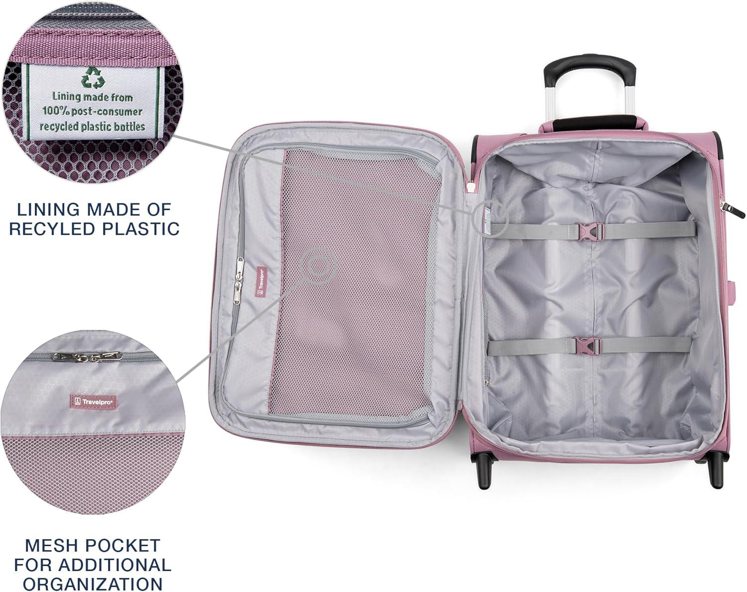imageTravelpro Maxlite 5 Softside Expandable Upright 2 Wheel Carryon Luggage Lightweight 20Inch BlackOrchid Pink Purple