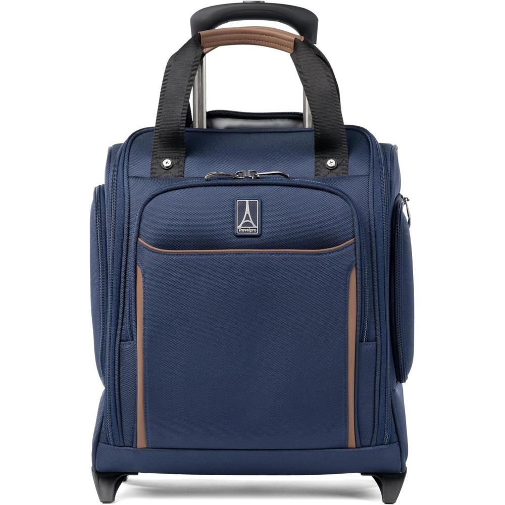 imageTravelpro Crew Classic Lightweight Softside Luggage Rolling Underseat Carry on Bag 14 Laptop or Tablet Sleeve Men and Women 17Inch BlackPatriot Blue