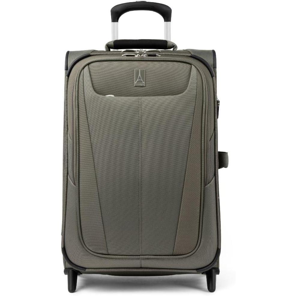 imageTravelpro Maxlite 5 Softside Expandable Upright 2 Wheel Carryon Luggage Lightweight 20Inch  BlackSlate Green
