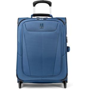 Travelpro Maxlite 5 Softside Expandable Upright 2 Wheel Carry-on Luggage, Lightweight, 20-Inch — Black(Ensign Blue)