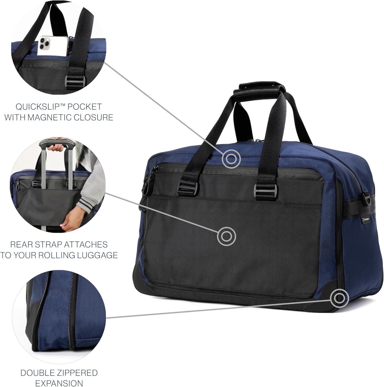 imageTravelpro Altitude Double Expansion Travel Duffel Bag 4048L Weekender Overnight Water Resistant Men and WomenAviator Navy