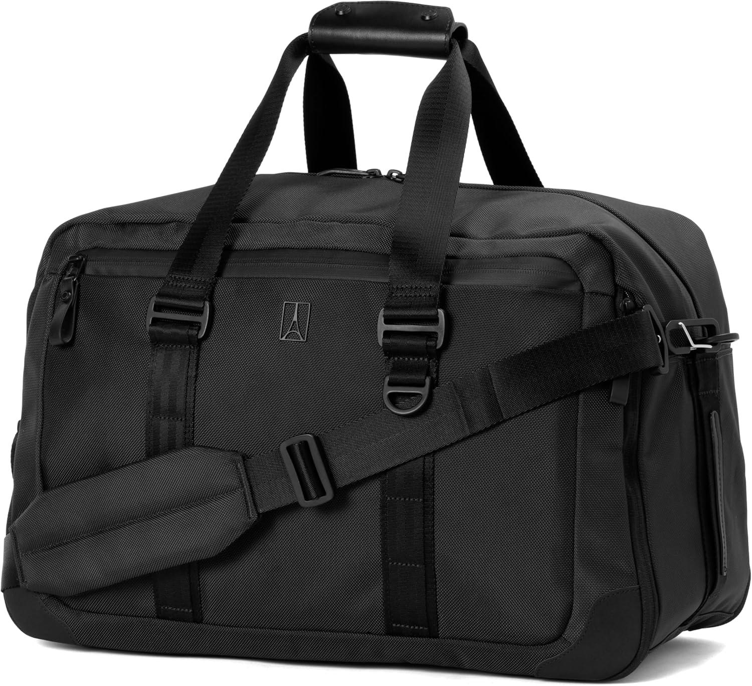 imageTravelpro Altitude Double Expansion Travel Duffel Bag 4048L Weekender Overnight Water Resistant Men and WomenJet Black