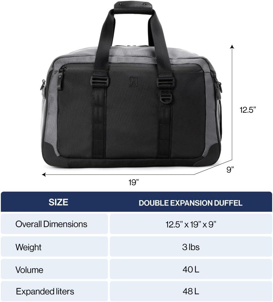 imageTravelpro Altitude Double Expansion Travel Duffel Bag 4048L Weekender Overnight Water Resistant Men and WomenStellar NavyGrey