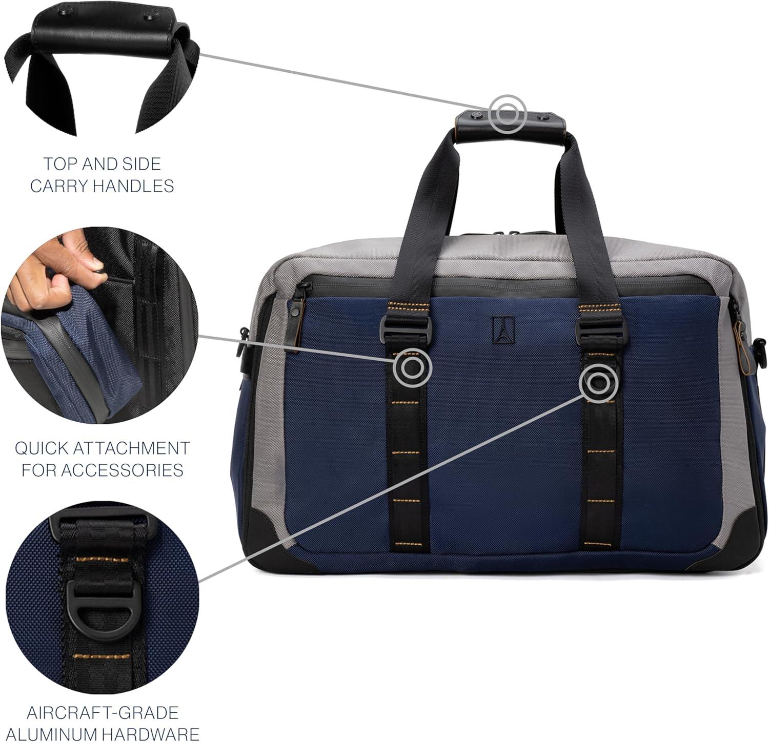 imageTravelpro Altitude Double Expansion Travel Duffel Bag 4048L Weekender Overnight Water Resistant Men and WomenStellar NavyGrey