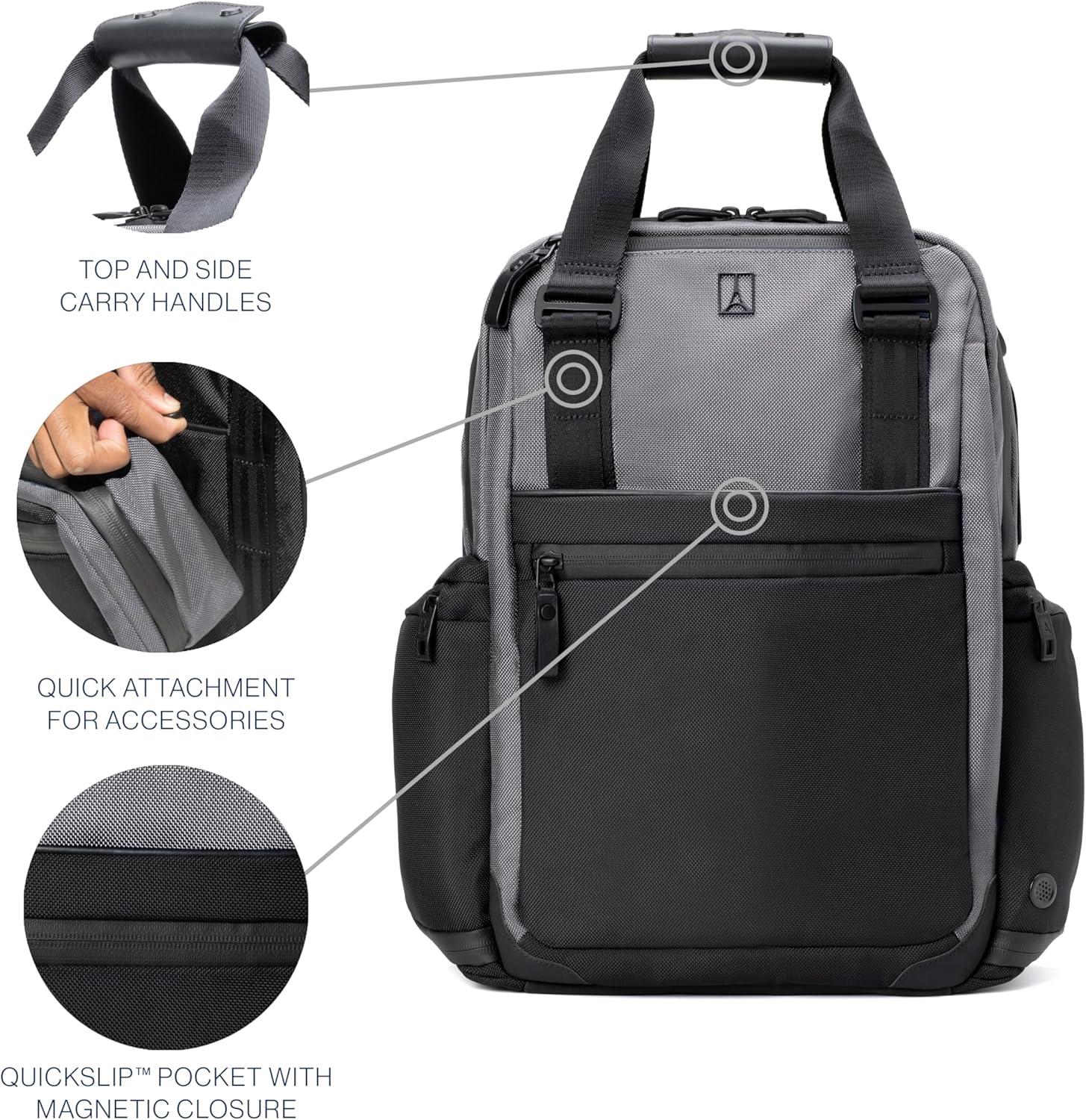 imageTravelpro Altitude Medium Expandable Travel Laptop Backpack 2530L 16 Inch Laptop Water Resistant Work Business Men and Women Falcon GreyFalcon Grey