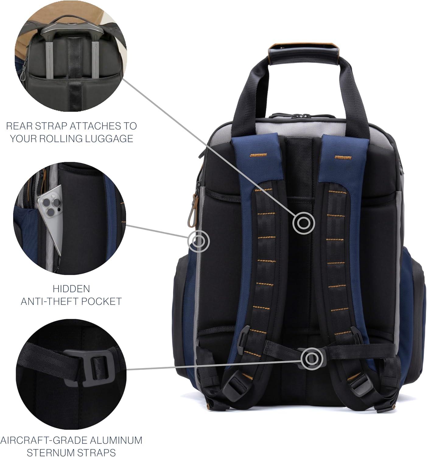 imageTravelpro Altitude Medium Expandable Travel Laptop Backpack 2530L 16 Inch Laptop Water Resistant Work Business Men and Women Falcon GreyStellar NavyGrey