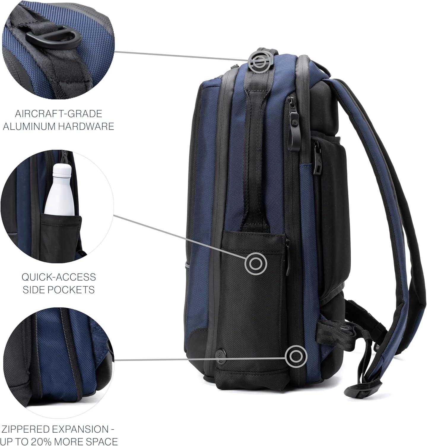 imageTravelpro Altitude Slim Expandable Travel Laptop Backpack 2024L 16 Inch Laptop Water Resistant Work Business Men and Women Stellar NavyGreyAviator Navy