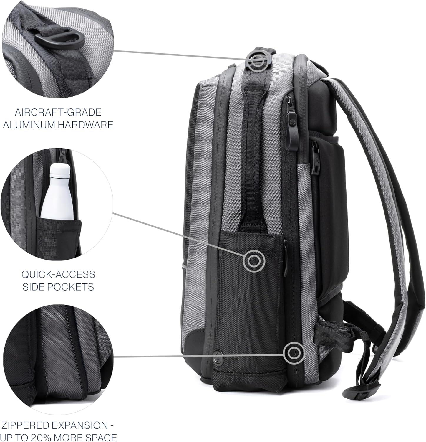 imageTravelpro Altitude Slim Expandable Travel Laptop Backpack 2024L 16 Inch Laptop Water Resistant Work Business Men and Women Stellar NavyGreyFalcon Grey