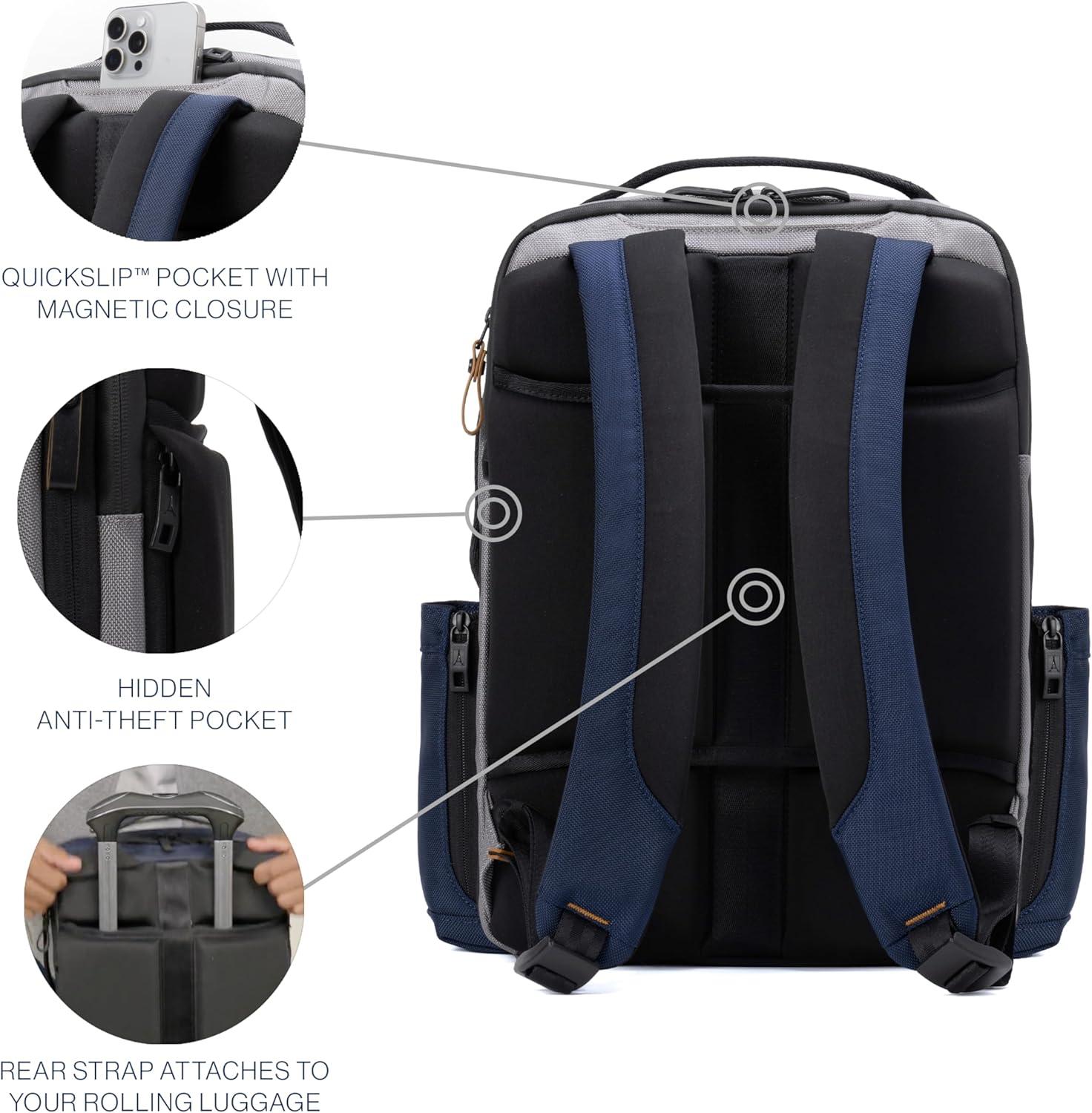 imageTravelpro Altitude Slim Expandable Travel Laptop Backpack 2024L 16 Inch Laptop Water Resistant Work Business Men and Women Stellar NavyGreyStellar NavyGrey