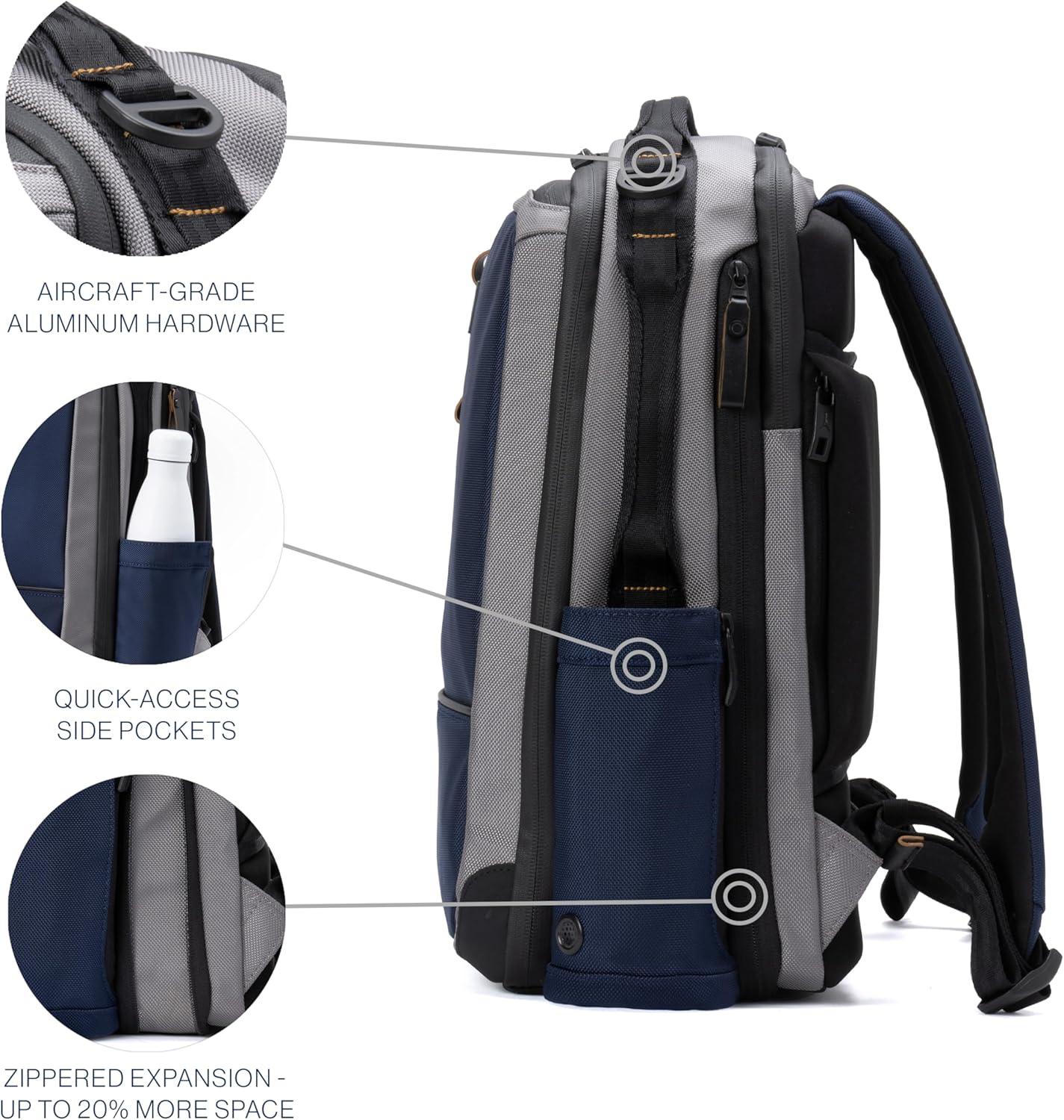 imageTravelpro Altitude Slim Expandable Travel Laptop Backpack 2024L 16 Inch Laptop Water Resistant Work Business Men and Women Stellar NavyGreyStellar NavyGrey
