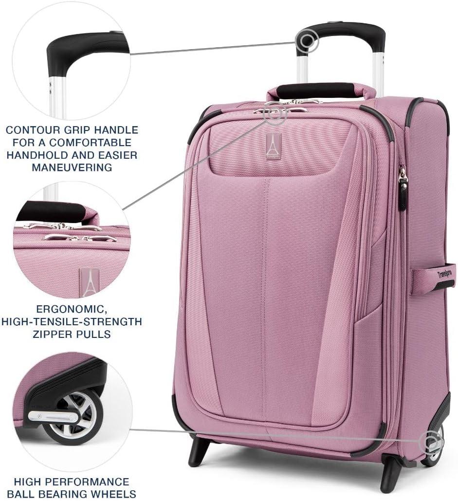 imageTravelpro Maxlite 5 Softside Expandable Upright 2 Wheel Carryon Luggage Lightweight 21Inch BlackOrchid Pink Purple