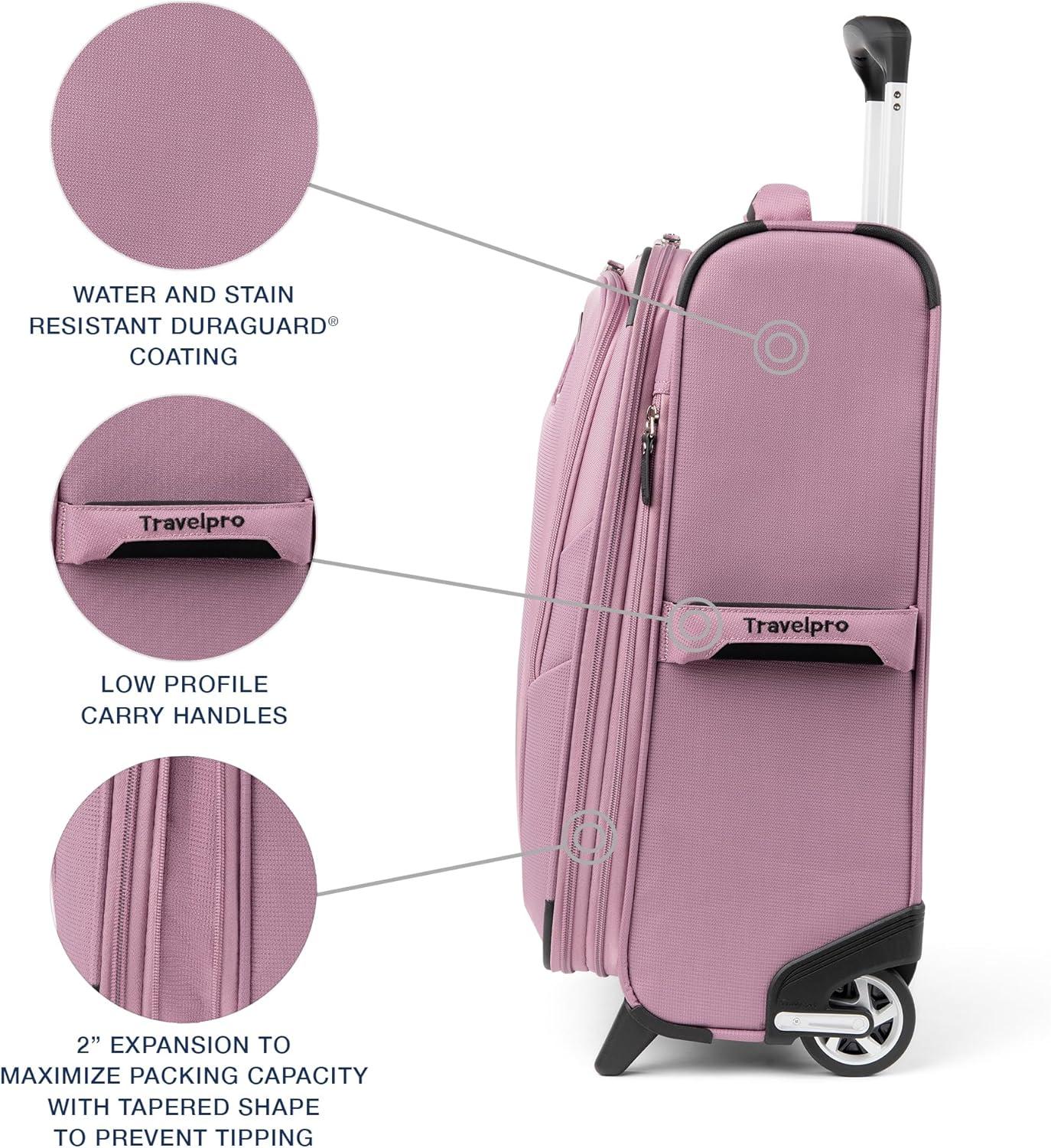 imageTravelpro Maxlite 5 Softside Expandable Upright 2 Wheel Carryon Luggage Lightweight 21Inch BlackOrchid Pink Purple