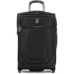 Travelpro Crew Versapack Softside Expandable 2 Wheel Upright Checked Luggage, TSA Lock, Built-in Fold-out Suiter, Men and Women, Jet Black, Checked Medium 26-Inch(Jet Black)