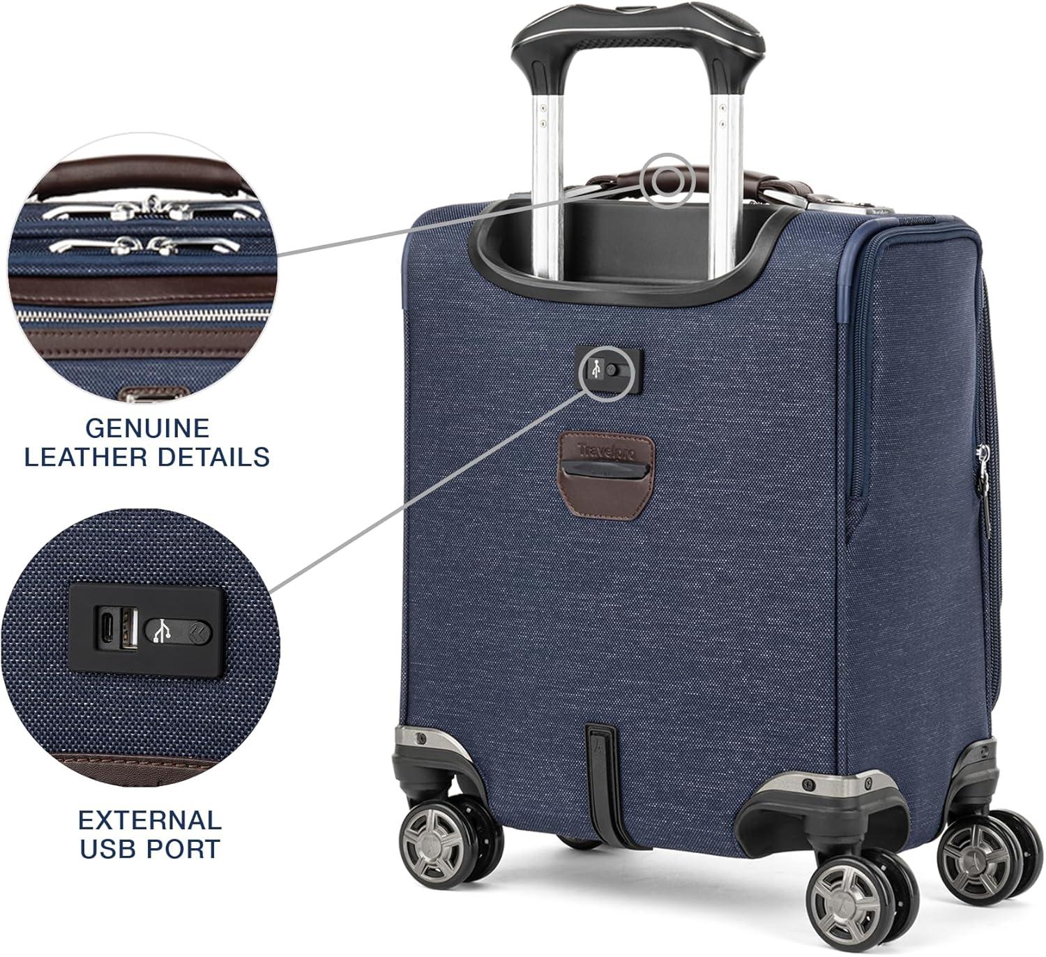 imageTravelpro Platinum Elite Underseat Spinner Tote Bag with USB PortTrue Navy Blue