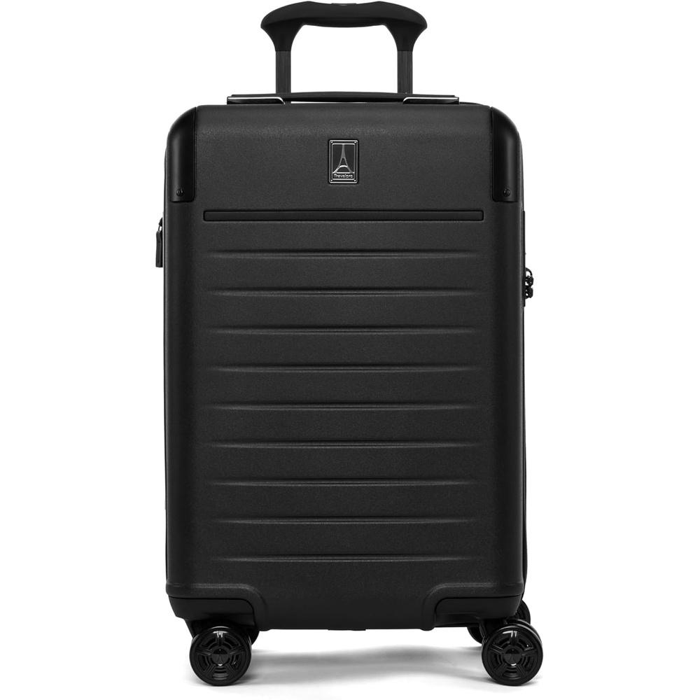 image:imageTravelpro Platinum Elite Hardside Expandable Carry on Luggage 8 Wheel Spinner TSA Lock Hard Shell Polycarbonate Suitcase Jet Black Carry on 21Inch