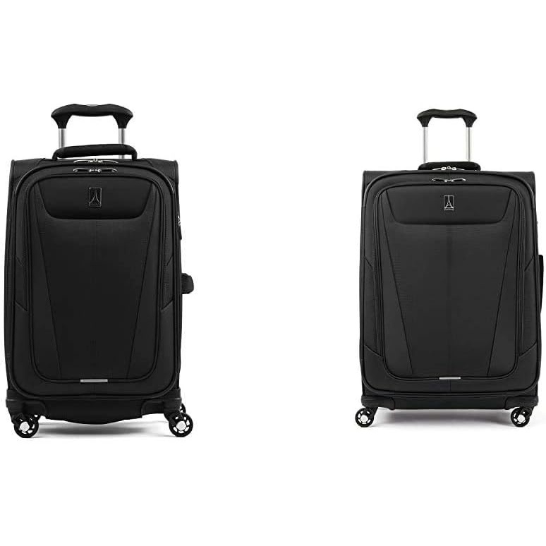 image:imageTravelpro Maxlite 5 Lightweight Carryon 21 Expandable Softside Luggage Black 21Inch withChecked Medium 25 Expandable Softside Luggage Black 25Inch