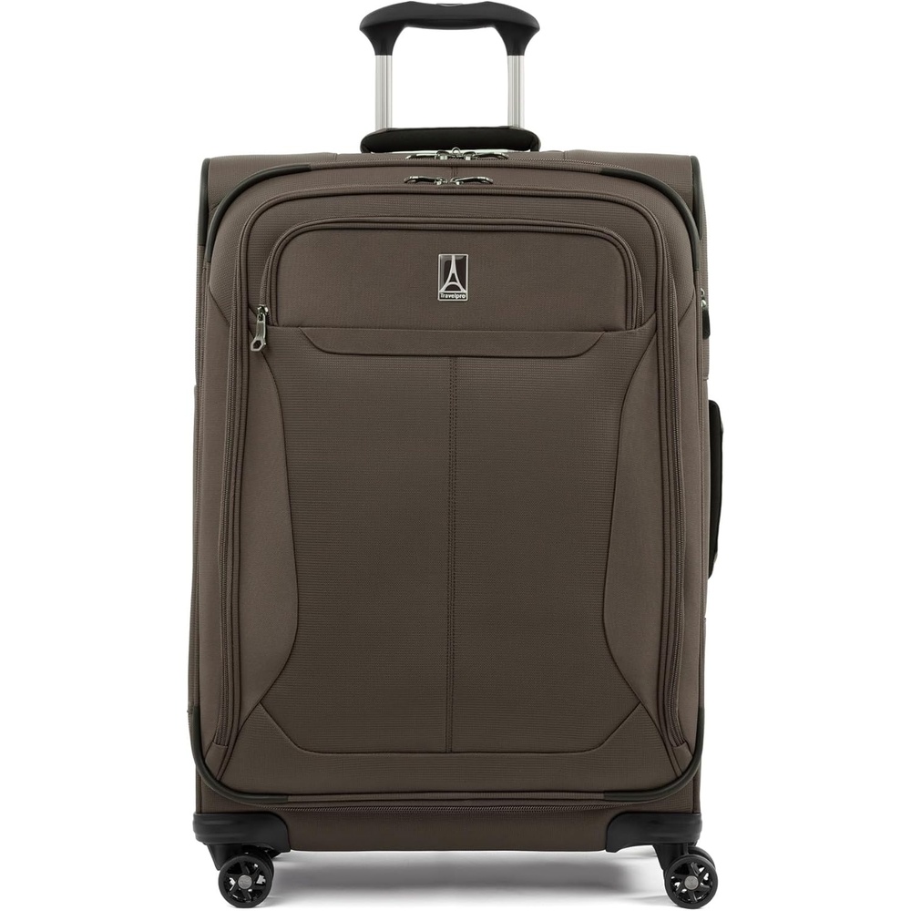 image:imageTravelpro Tourlite Softside 25 Expandable Luggage with 4 Spinner Wheels Lightweight Suitcase Checked Medium Espresso Brown