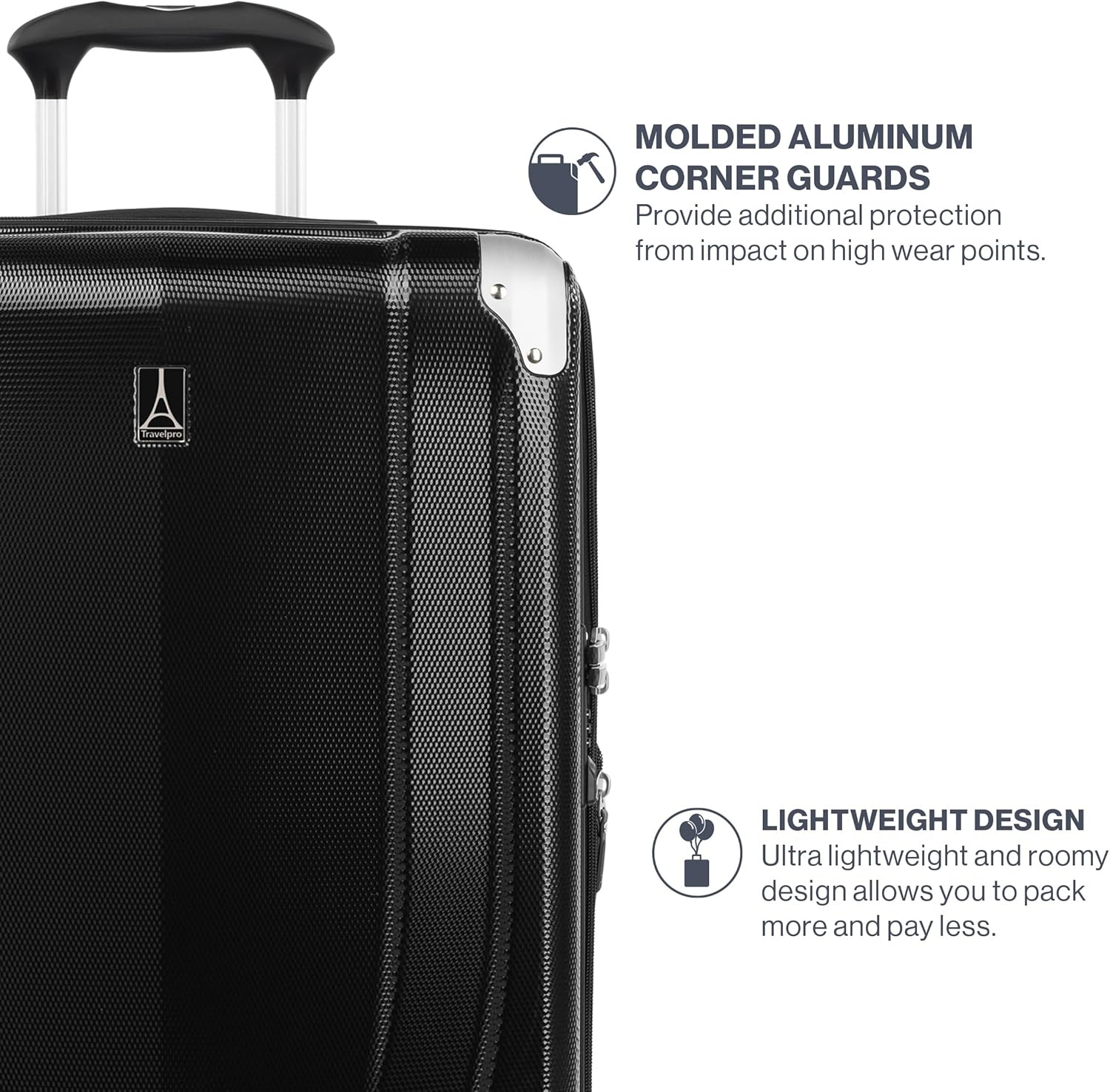 image:imageTravelpro Pathways 3 Hardside Expandable Luggage 8 Spinner Wheels Lightweight Hard Shell Suitcase 2 Piece Set 2125 ChampagneBlack Knight