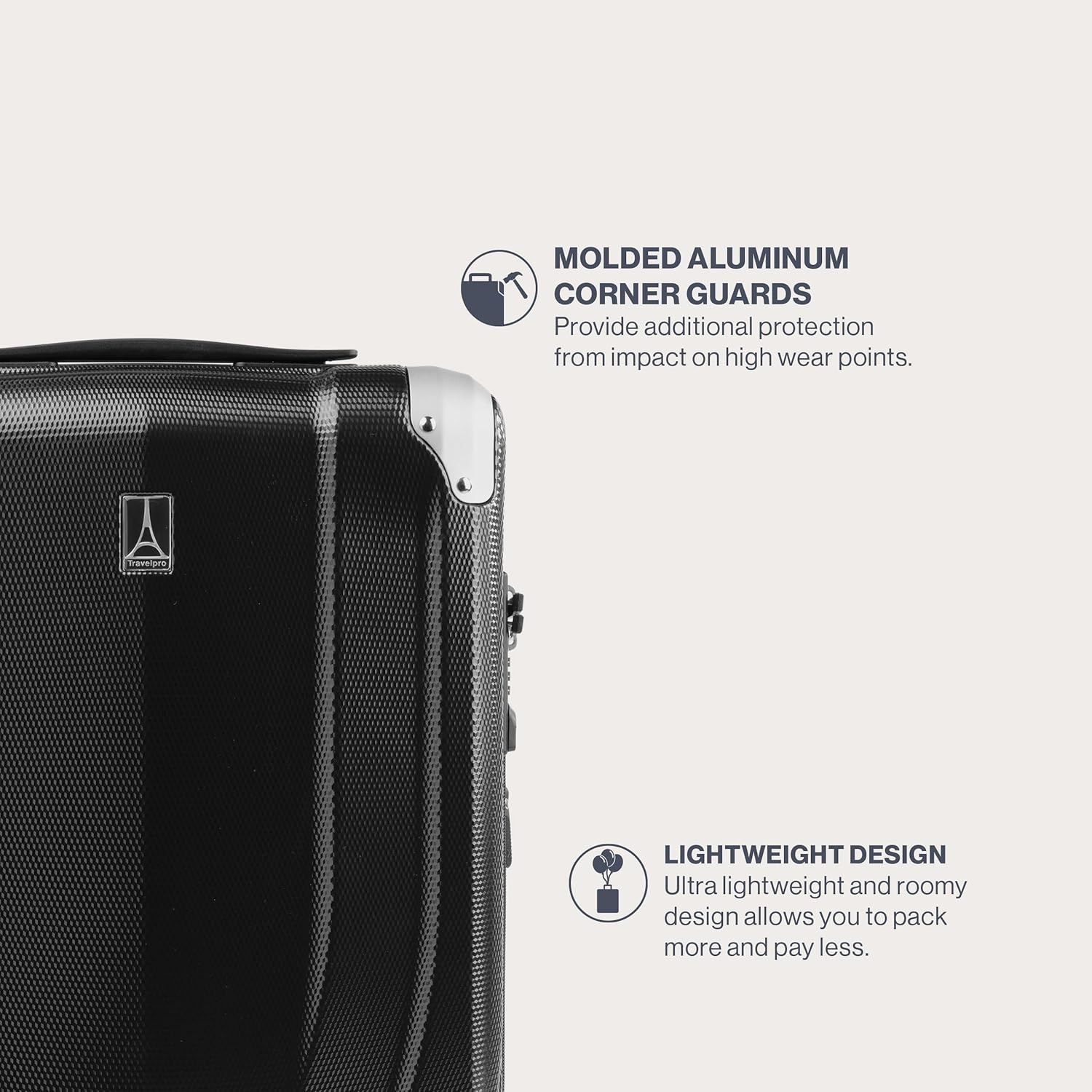 image:imageTravelpro Pathways 3 Hardside Expandable Luggage 8 Spinner Wheels Lightweight Hard Shell Suitcase 2 Piece Set 2125 ChampagneBlack Knight