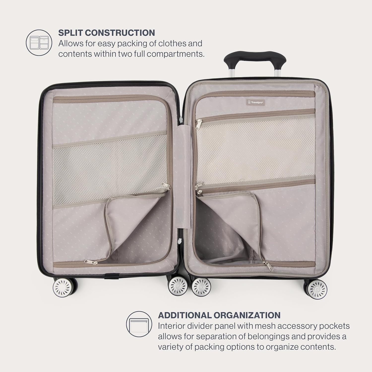 image:imageTravelpro Pathways 3 Hardside Expandable Luggage 8 Spinner Wheels Lightweight Hard Shell Suitcase 2 Piece Set 2125 ChampagneBlack Knight