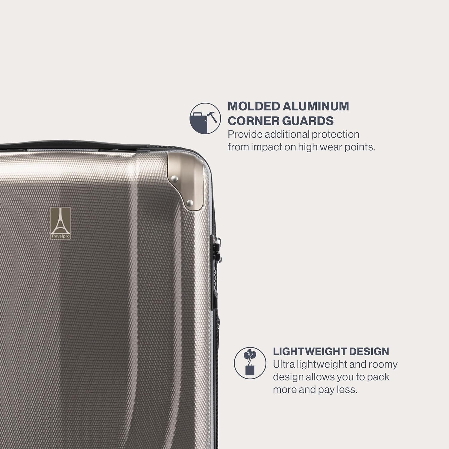 image:imageTravelpro Pathways 3 Hardside Expandable Luggage 8 Spinner Wheels Lightweight Hard Shell Suitcase 2 Piece Set 2125 ChampagneChampagne