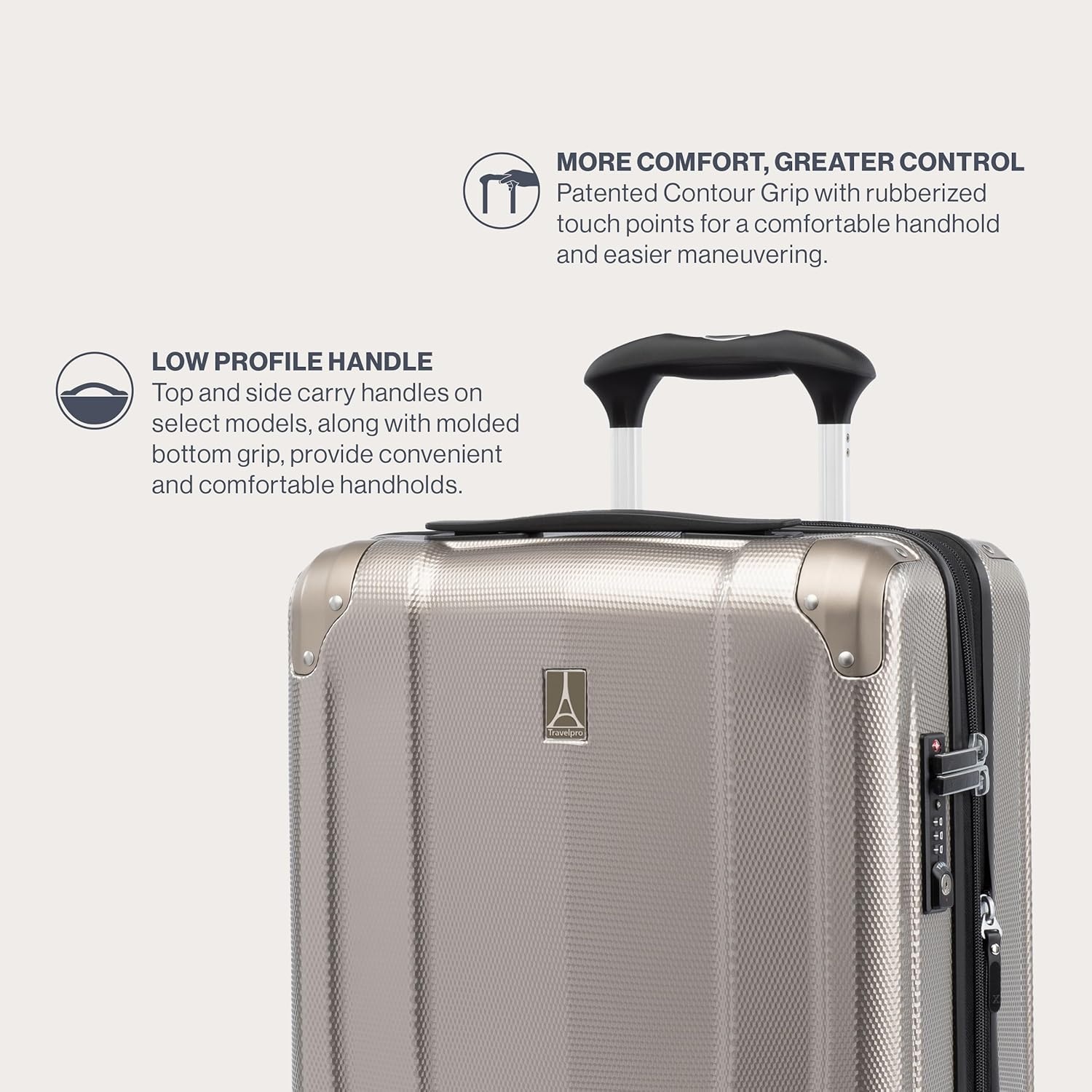 image:imageTravelpro Pathways 3 Hardside Expandable Luggage 8 Spinner Wheels Lightweight Hard Shell Suitcase 2 Piece Set 2125 ChampagneChampagne