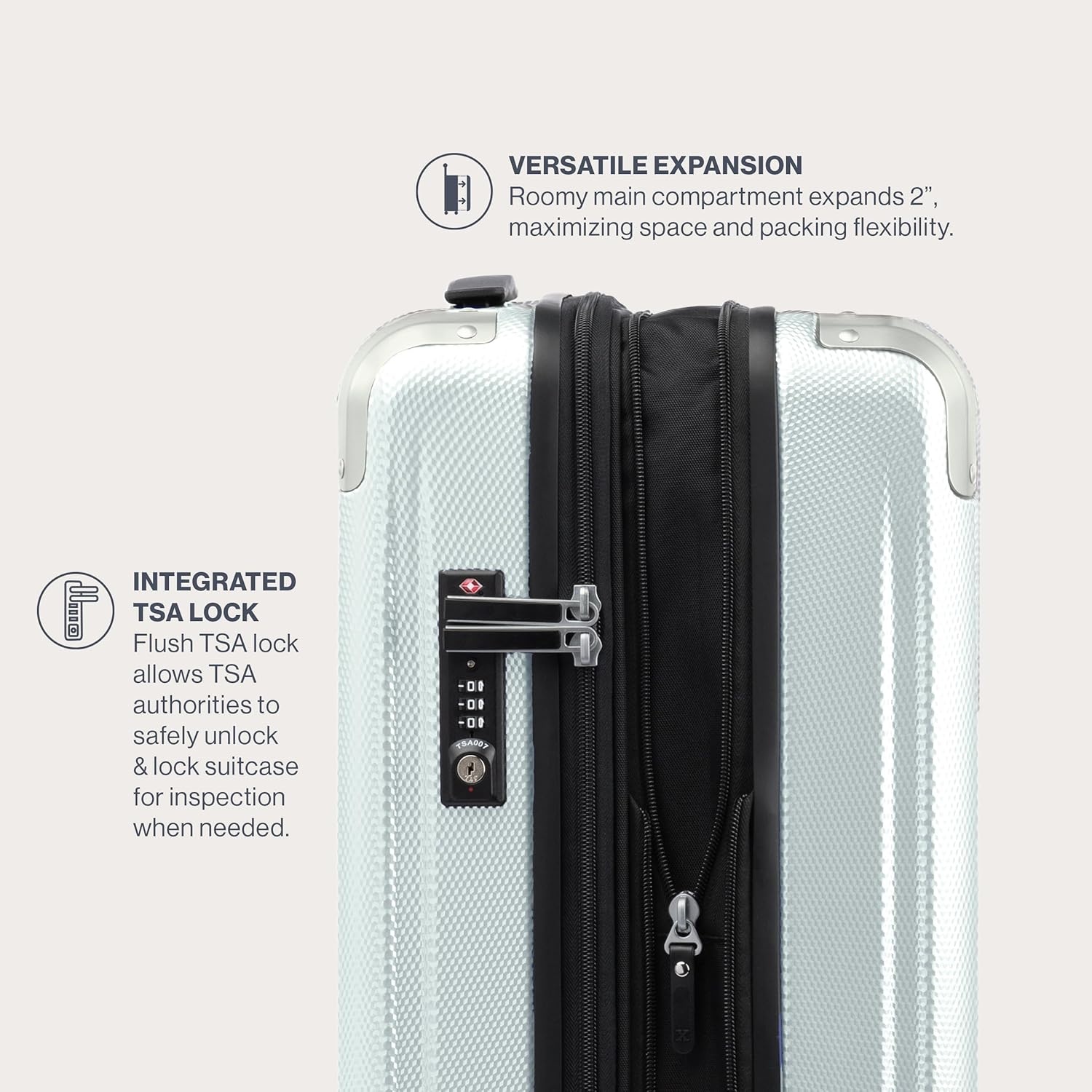 image:imageTravelpro Pathways 3 Hardside Expandable Luggage 8 Spinner Wheels Lightweight Hard Shell Suitcase 2 Piece Set 2125 ChampagneCloud Grey
