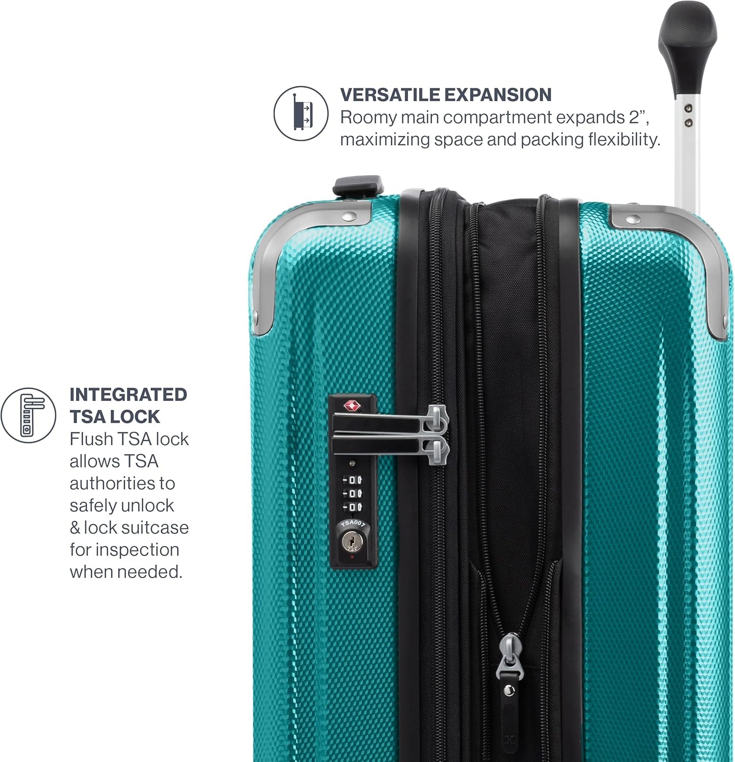 image:imageTravelpro Pathways 3 Hardside Expandable Luggage 8 Spinner Wheels Lightweight Hard Shell Suitcase 2 Piece Set 2125 ChampagneKayak Teal