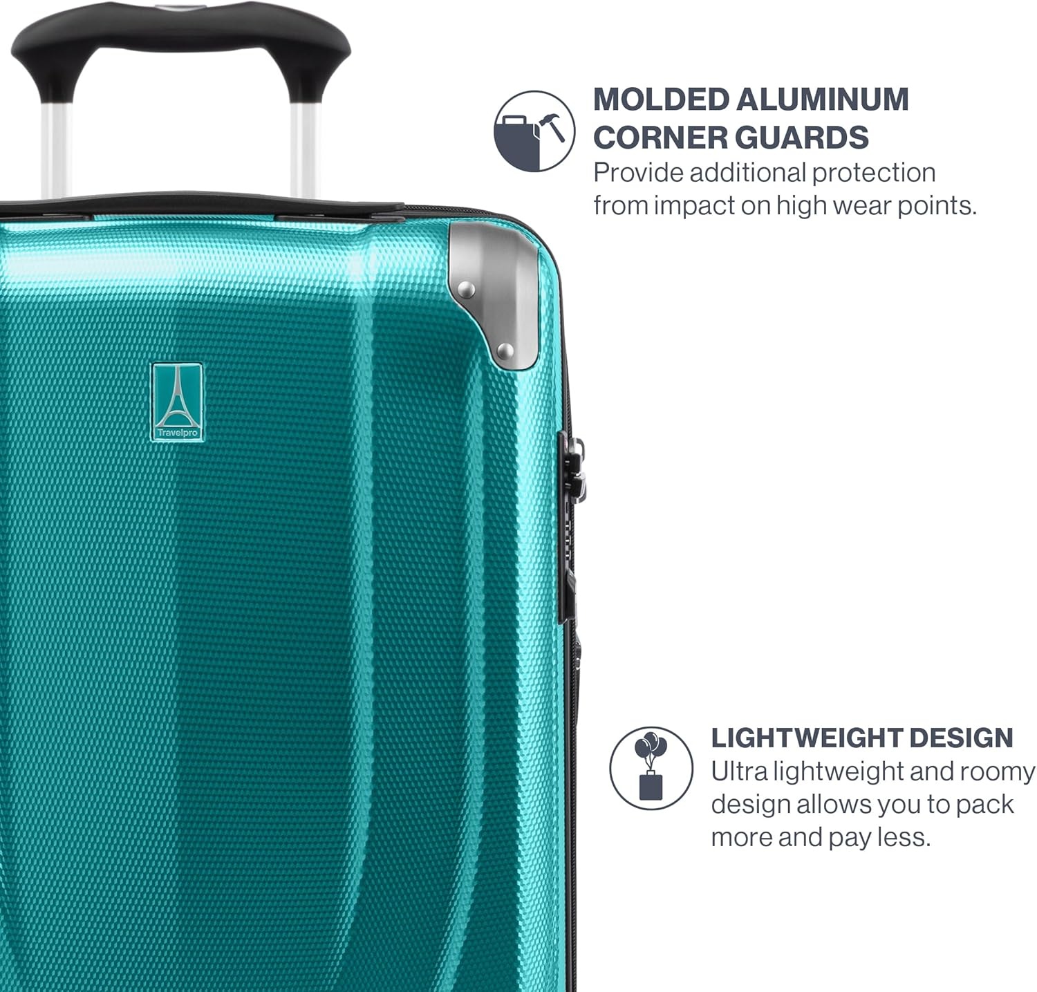 image:imageTravelpro Pathways 3 Hardside Expandable Luggage 8 Spinner Wheels Lightweight Hard Shell Suitcase 2 Piece Set 2125 ChampagneKayak Teal