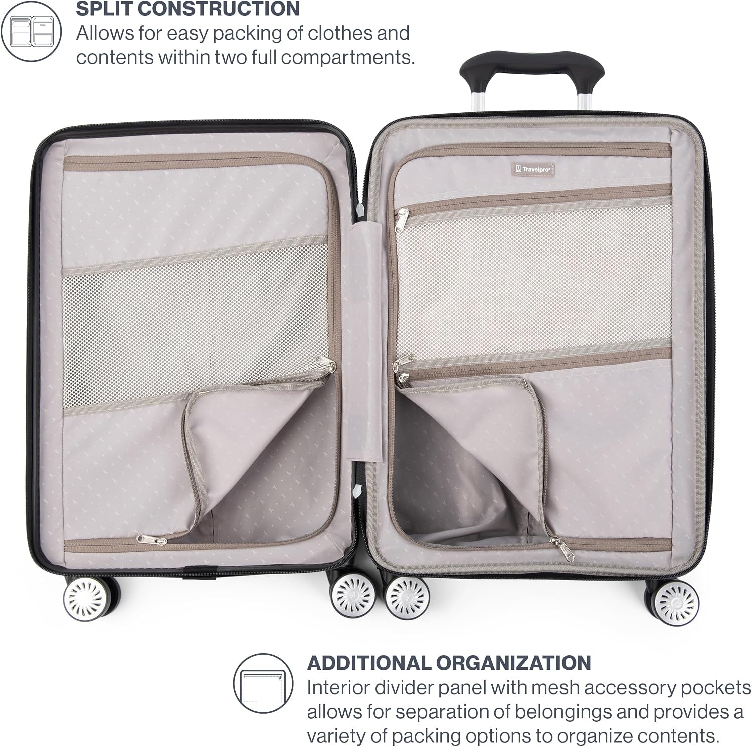 image:imageTravelpro Pathways 3 Hardside Expandable Luggage 8 Spinner Wheels Lightweight Hard Shell Suitcase 2 Piece Set 2125 ChampagneRoyal Blue