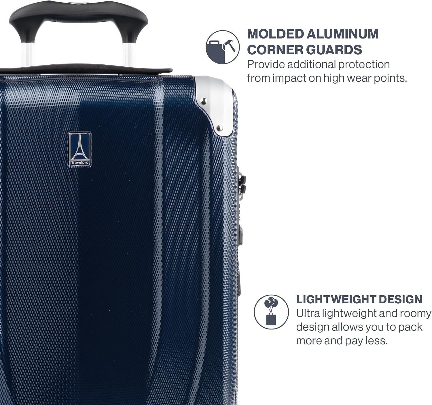 image:imageTravelpro Pathways 3 Hardside Expandable Luggage 8 Spinner Wheels Lightweight Hard Shell Suitcase 2 Piece Set 2125 ChampagneRoyal Blue