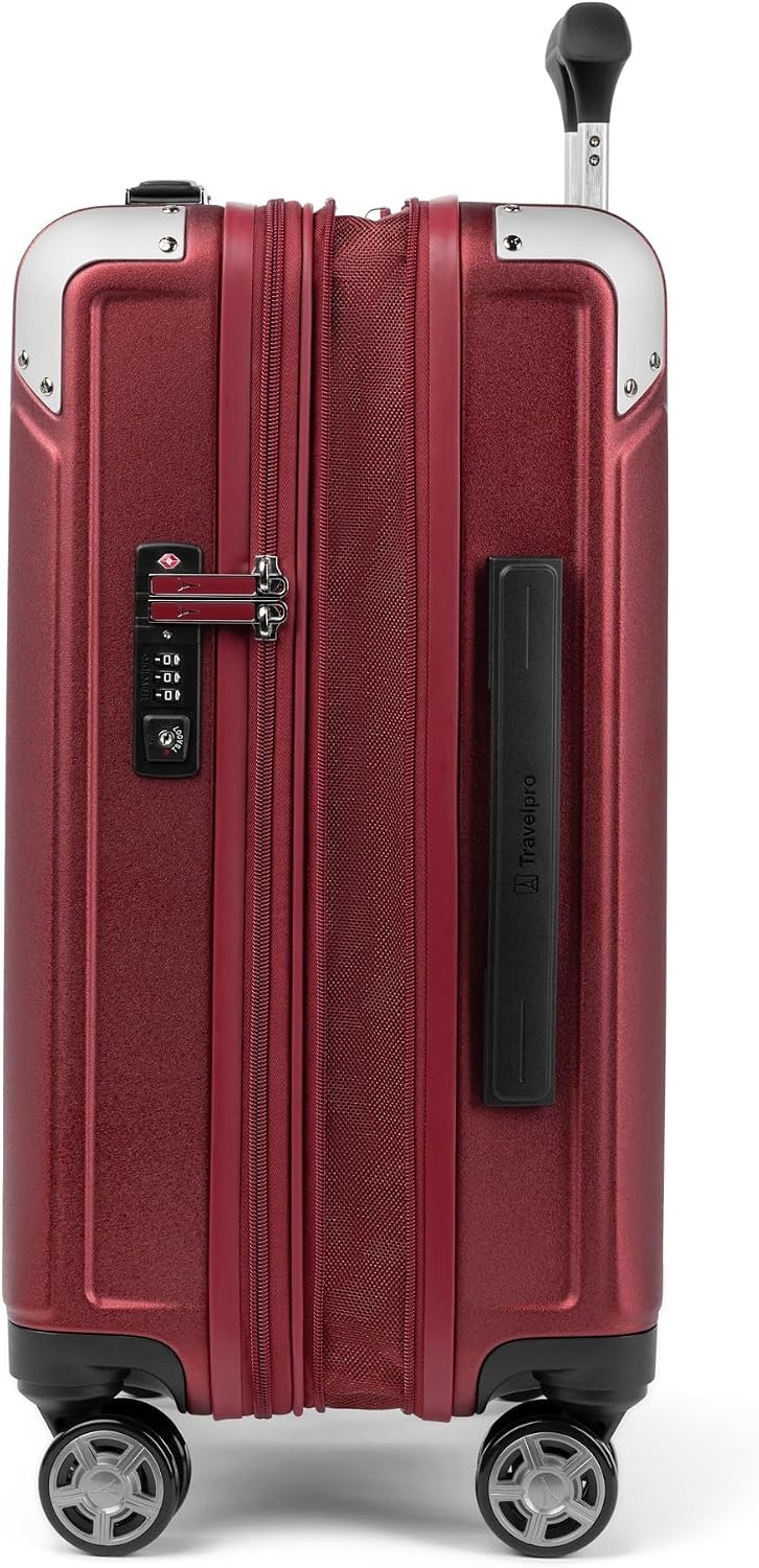 image:imageTravelpro Platinum Elite Hardside Expandable Spinner Wheel Luggage TSA Lock Hard Shell Polycarbonate Suitcase Cream White Carryon 21InchDaring Red